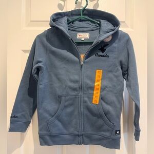 Canadiana Kids Medium 7/8 Zip Up Hoodie Blue